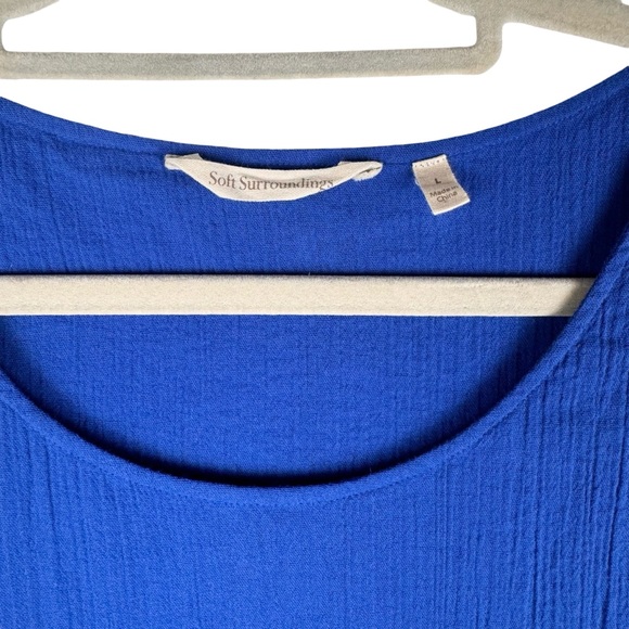 Soft Surroundings Women’s Siesta Key Tank Top Size Large Gauze Sleeveless Blue - Picture 3 of 7